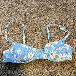 Blue Floral Bikini Top